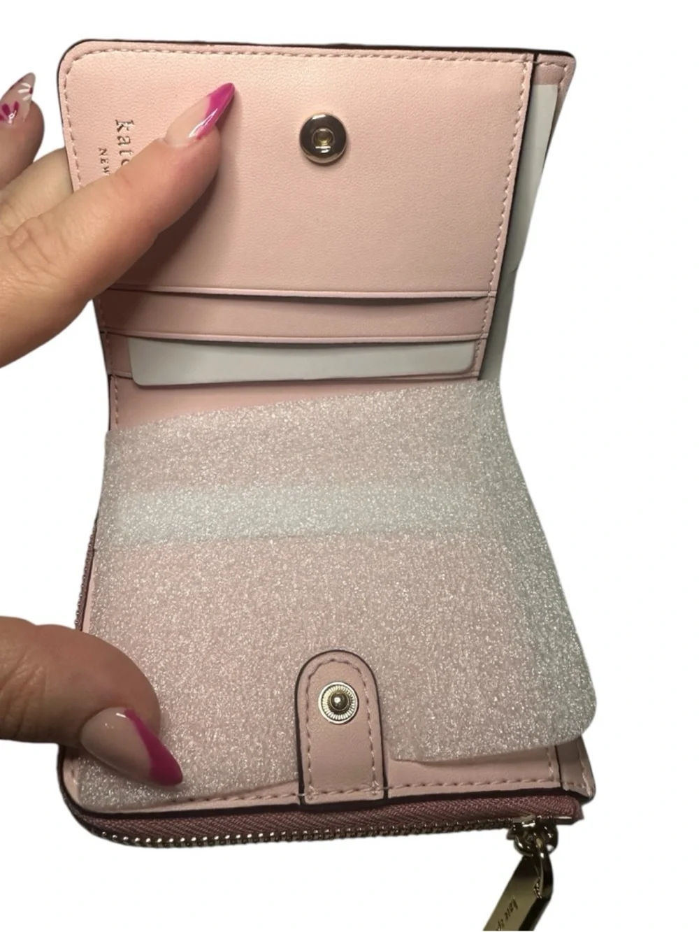 Kate Spade New Glitter Convertible Satchel & Matching Wallet in Mitten Pink Set